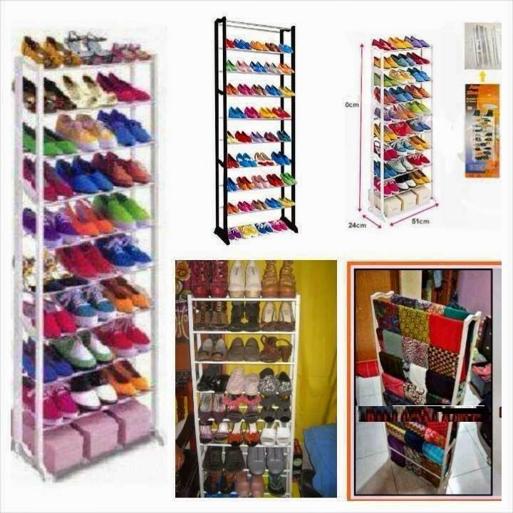 Amazing shoes rack 10 tingkat (RAK TANPA PENUTUP) rak jilbab