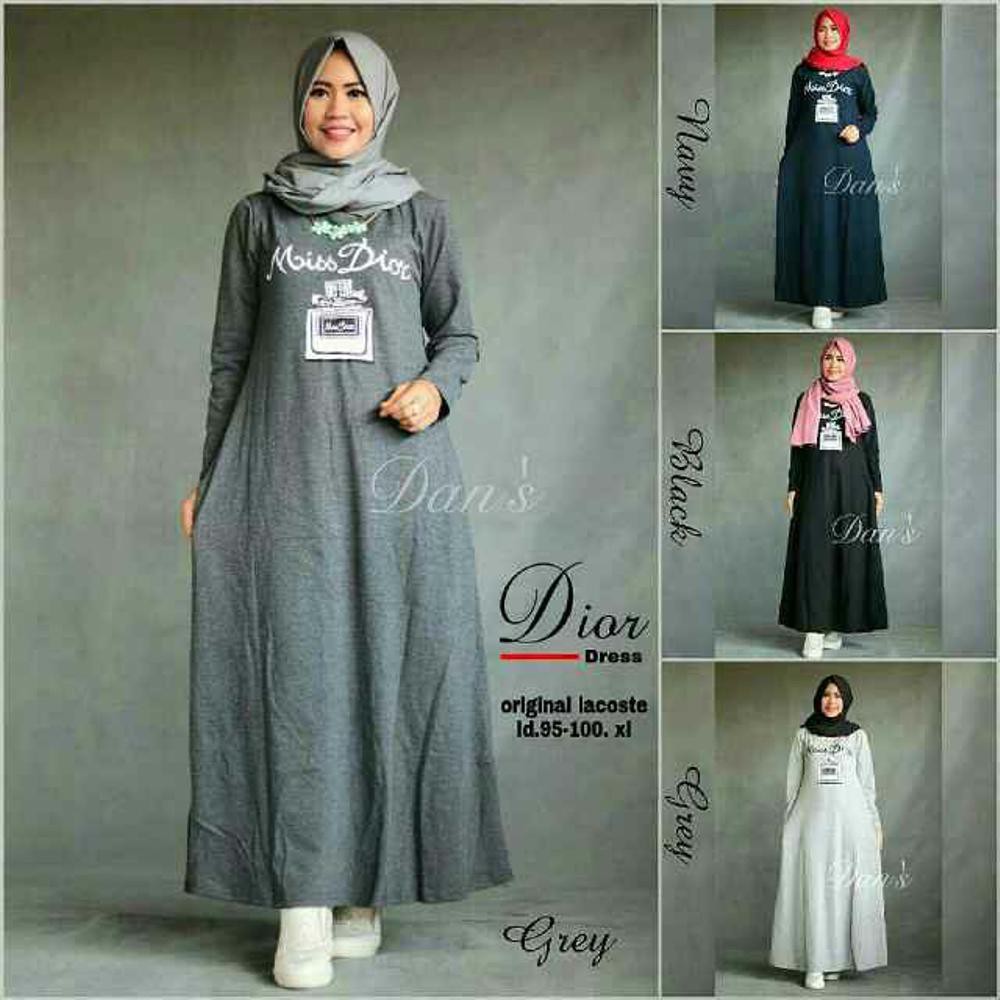 Jual baju muslim gamis maxy dress dior gaun long dress termurah terbaru Murah