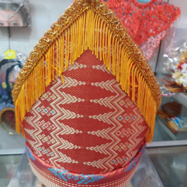 Topi melayu dewasa // Topi adat sumatra // Topi rumbai songket