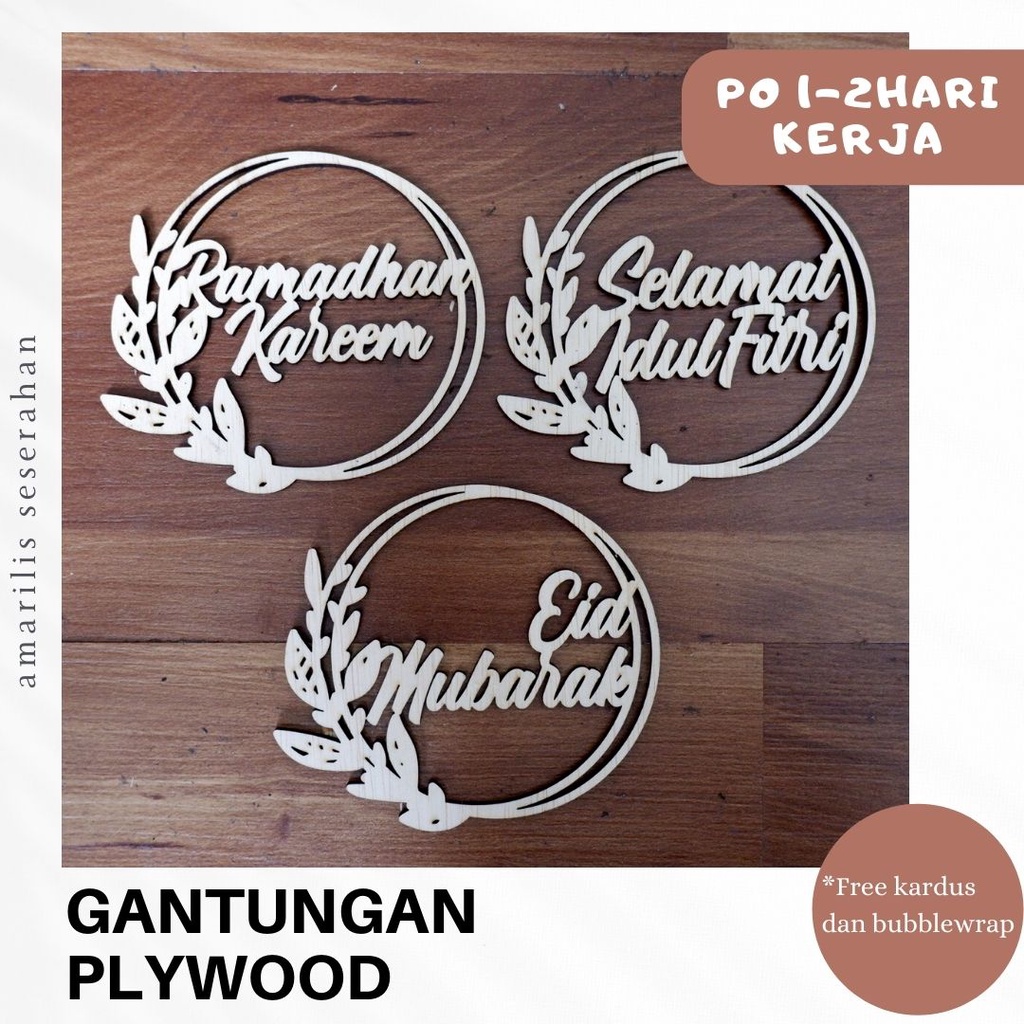 

377. Mini Topper Eid Mubarak Acylic Tag Gantungan Hampers Lebaran Ramadhan