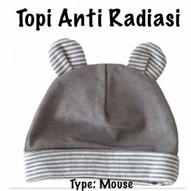 Topi anti radiasi belly armor mouse baby hat kain organik