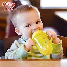 Nuby Comfort 360 Plus Flip it  Straw 270 ml  / Botol Sedotan Bayi