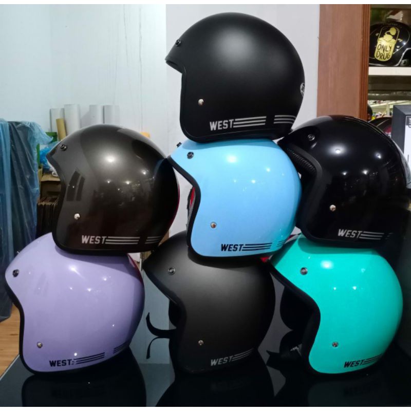 Helm Bogo west motif arc shoei Flat Pilot Jet Custom 500 bisa add Lis Chrome Krum Mika Pet Goggle