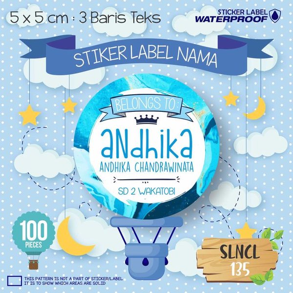 

terbatas SLNCL-135 stiker label nama anak murah sekolah anti air waterproof Berkualitas