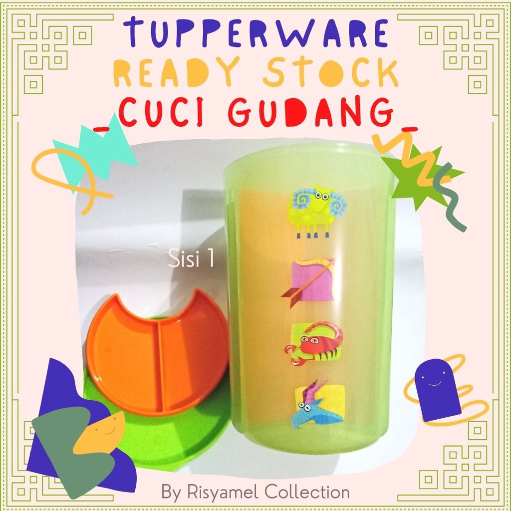 [12.12 DESEMBER PROMO] TOPLES KUE LEBARAN TUPPERWARE  KEDAP UDARA TOPLES HIJAU Kotak Bekal Tupperwar