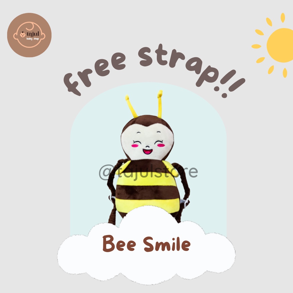 Bantal Pelindung Kepala Bayi Bee Smile+Strap