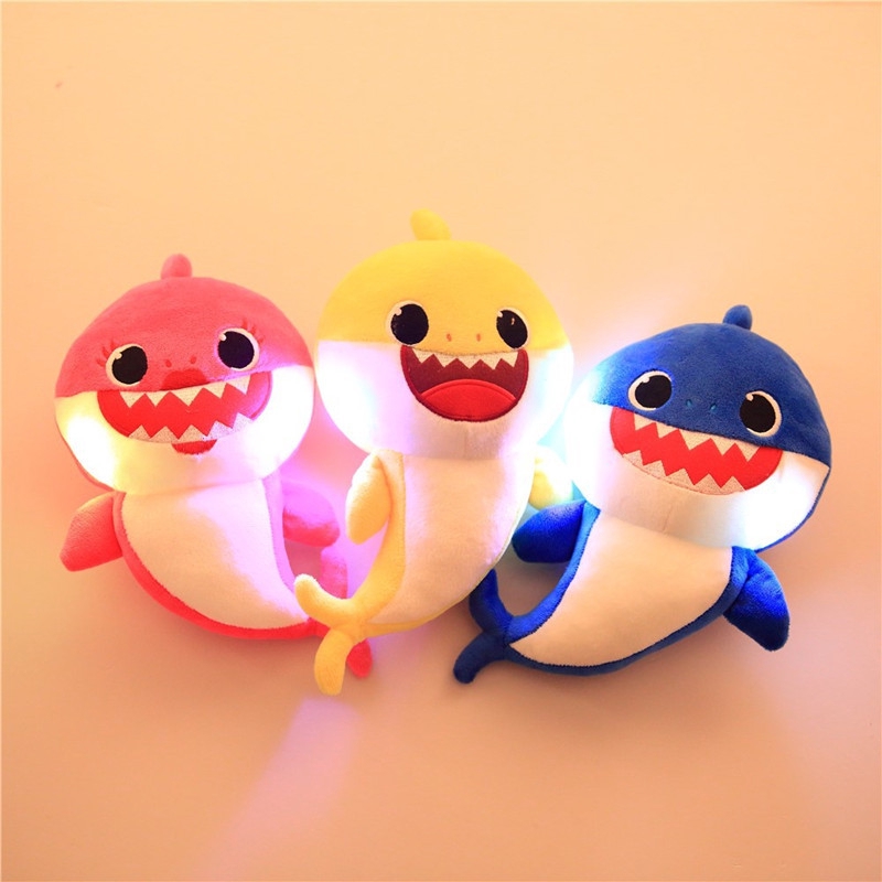  Baby  Shark  Plush Singing LED Light Mainan  Mewah Lagu 