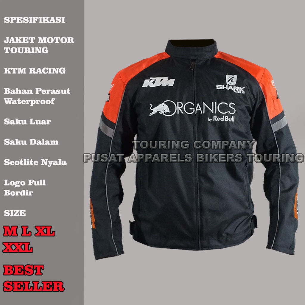 JAKET MOTOR TOURING HARIAN KTM FULL BORDIR GROSIR JAKET TOURING