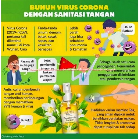 Antis Antiseptic 328ml Anti Kuman Pembersih Tangan Tidak Lengket Spray Antiseptik Serbaguna