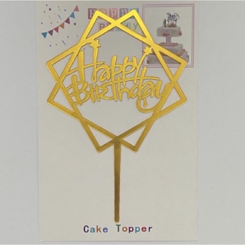 TOPPER CAKE HAPPY BIRTHDAY ACRYLIC UKURAN BESAR