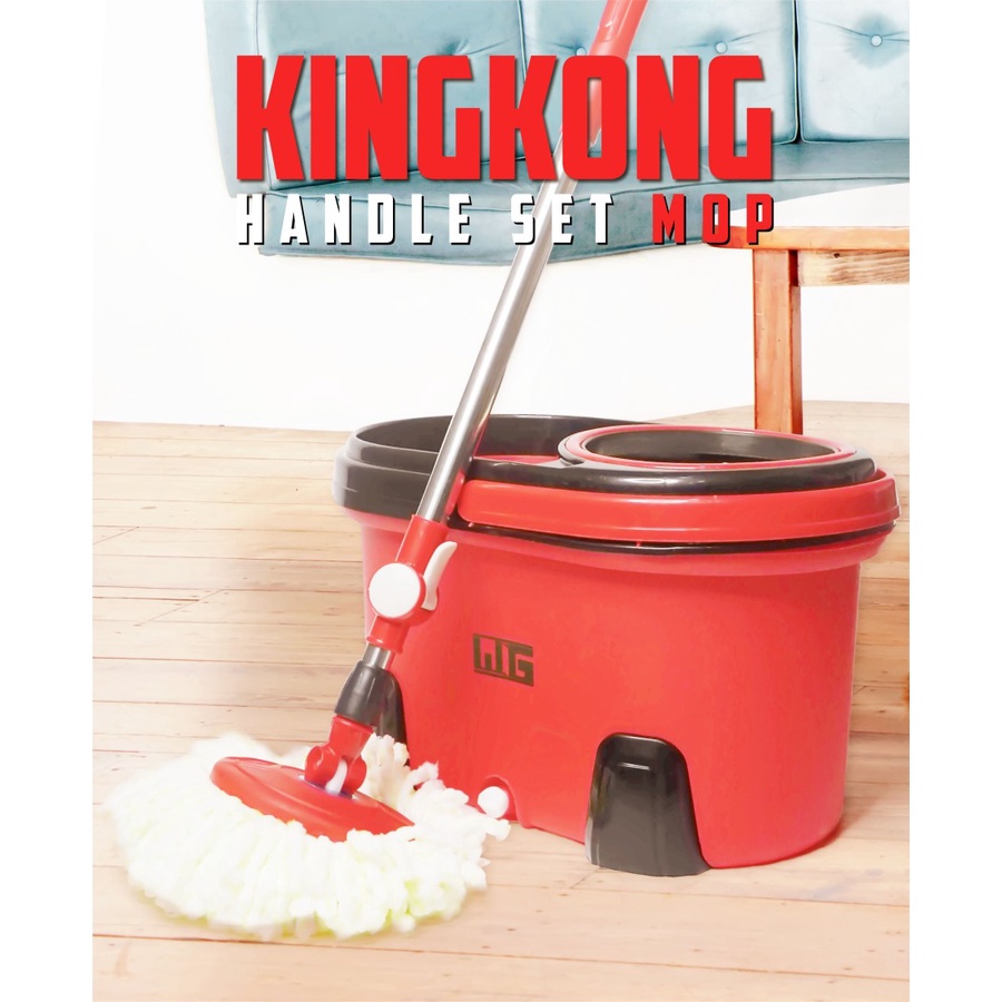 Ktmstore WNG Kingkong Spin Mop / Tornado Mop alat pel lantai super mop 360 spin