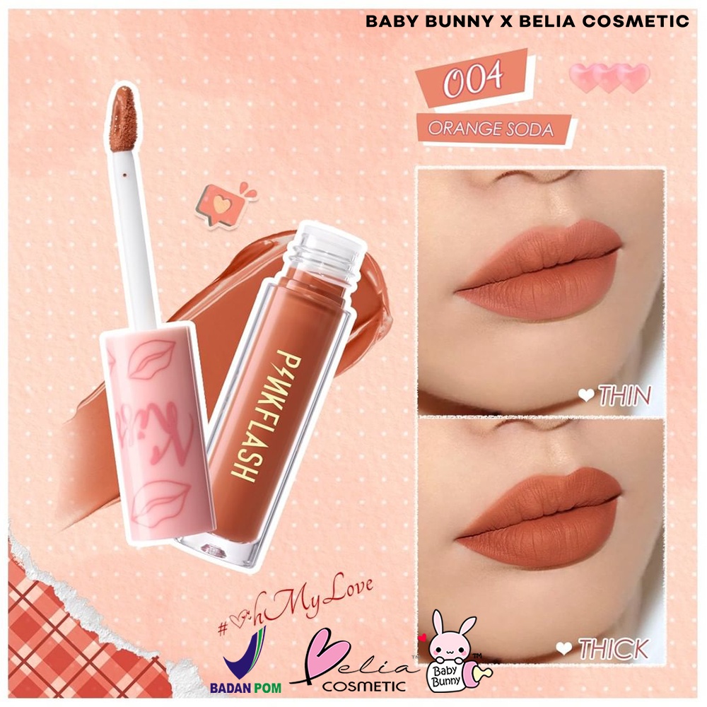 ❤ BELIA ❤ PINKFLASH KISS Lasting Matte Lip Cream OhMyKiss | Pink Flash | Lipcream BPOM PF-L01