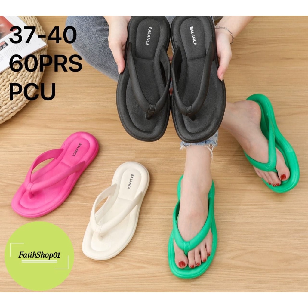 Sandal Japit Wanita Trendy Kekinian Korean Style 8001 (37-40)/9001+3 (36-40) Sendal Jepit Cewek Terbaru Anti Slip