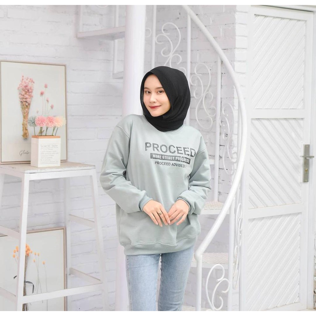 proceed sweater crewneck terbaru wanita pria uptodate