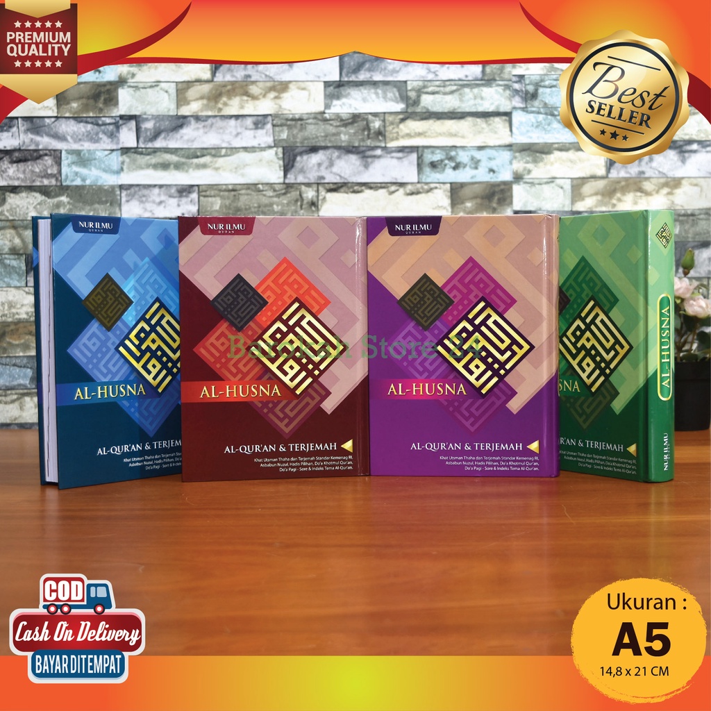 A5 - Alquran AL-HUSNA Nur Ilmu Terjemahan ukuran A5 Sedang Cover Milenial Khat Utsmani Thaha Penerbi