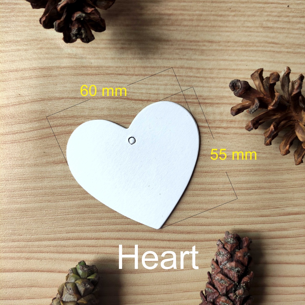 

[50pcs] Heart Hangtag Putih Polos Tebal