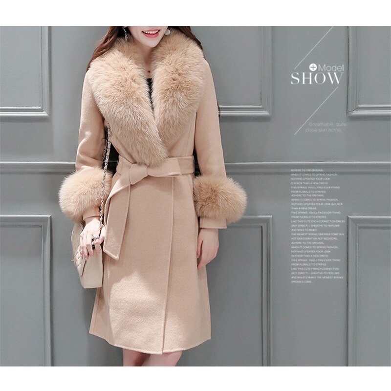 Winter Wool Fur Coat for Woman Coat Wol Bulu Wanita