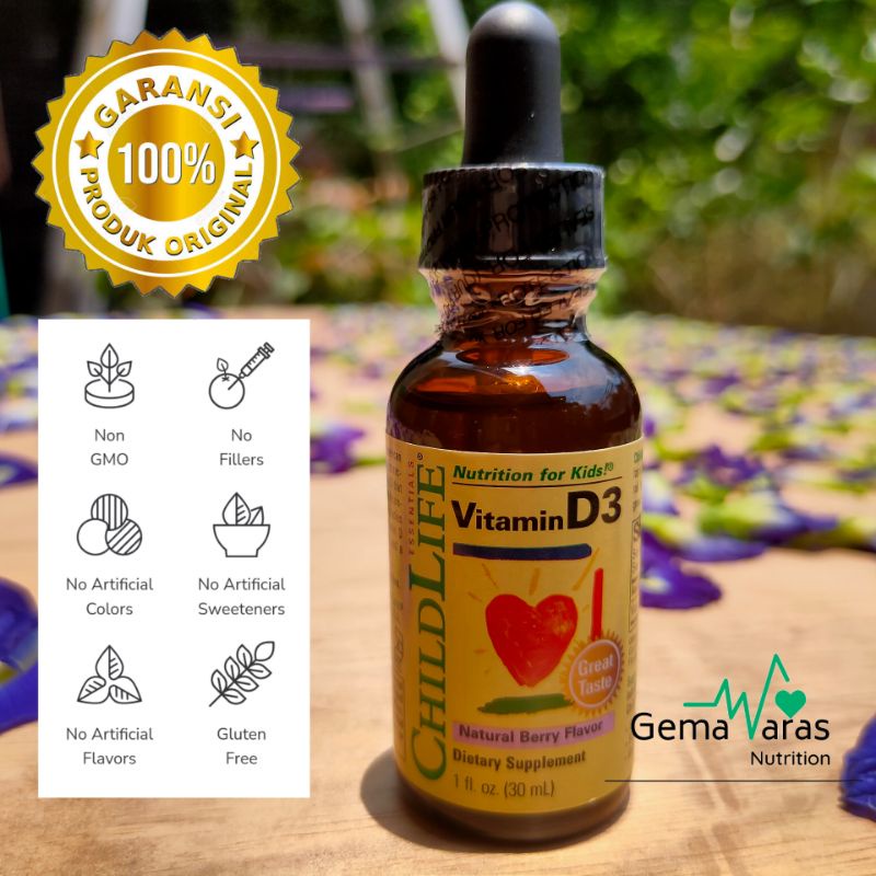 Vitamin anak D3, Natural Berry Flavor, original iherb