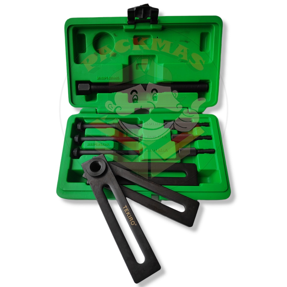 TEKIRO Treker Rumah Mesin Motor Set 8 pcs / Pulley Holder / Heavy Duty Adjusting Crank Tool Set / Cr