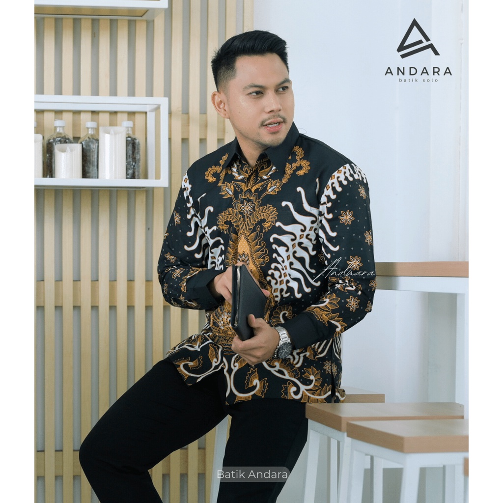 Kemeja Batik Pria Lengan Panjang Modern Premium  Jumbo GEBERSOGAN