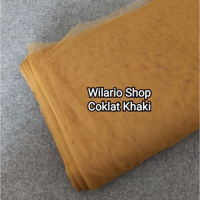 KAIN TILE HALUS LEMBUT | KAIN TULE | KAIN TULLE | KAIN TILLE | SOFT TILE | SOFT TULLE-Coklat Khaki