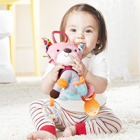 Boneka Teether Rattle Animal Stroller Crib Doll Mainan Bayi Plush Doll Mainan Edukasi Bayi Kerincing