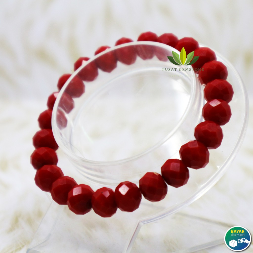 Gelang Batu Kristal Merah