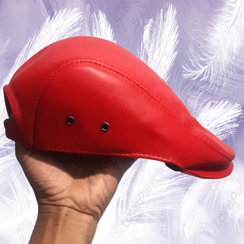 topi pet pria kulit asli