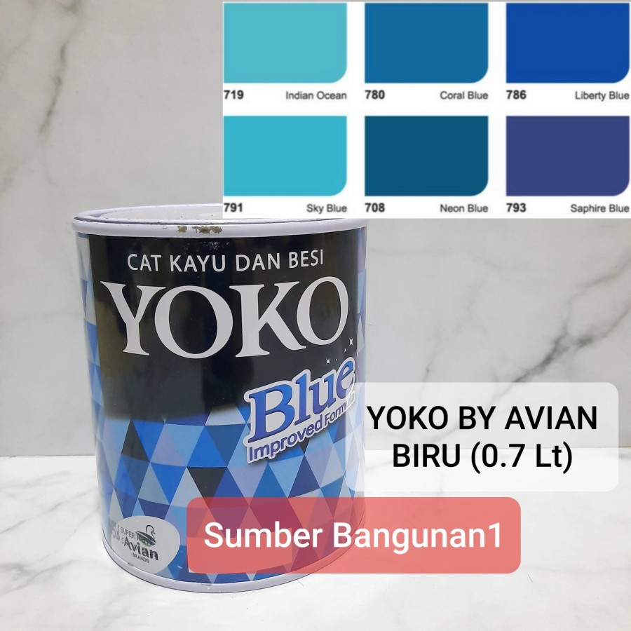 Cat kayu dan Besi YOKO by Avian (0.7 lt) biru muda tua cat minyak lis