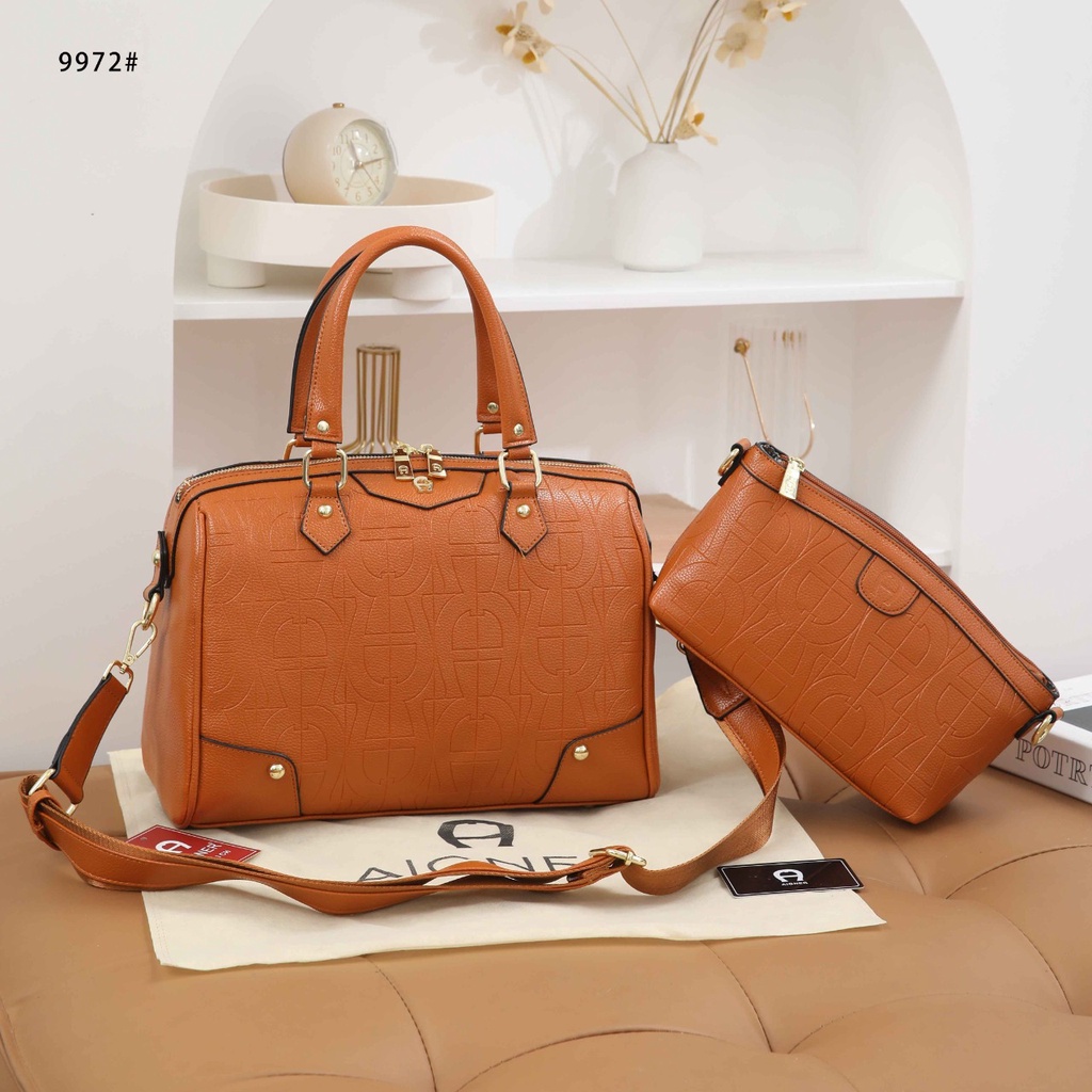 AG Leather Embossed Speedy Bag 9972