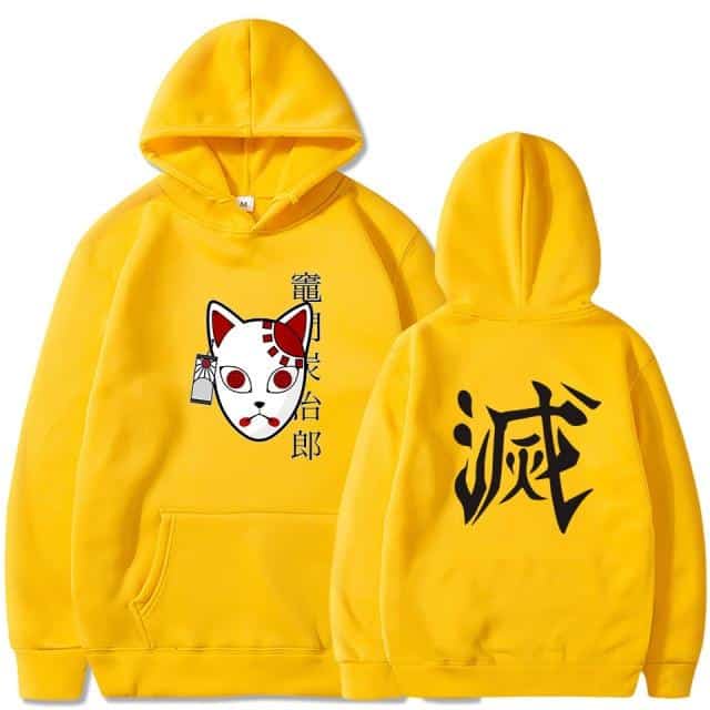 Sweater Anime DEMON SLAYER Oblong / Hoodie TANJIRO MASK Jumper Pria Wanita Size S M L XL XXL XXXL