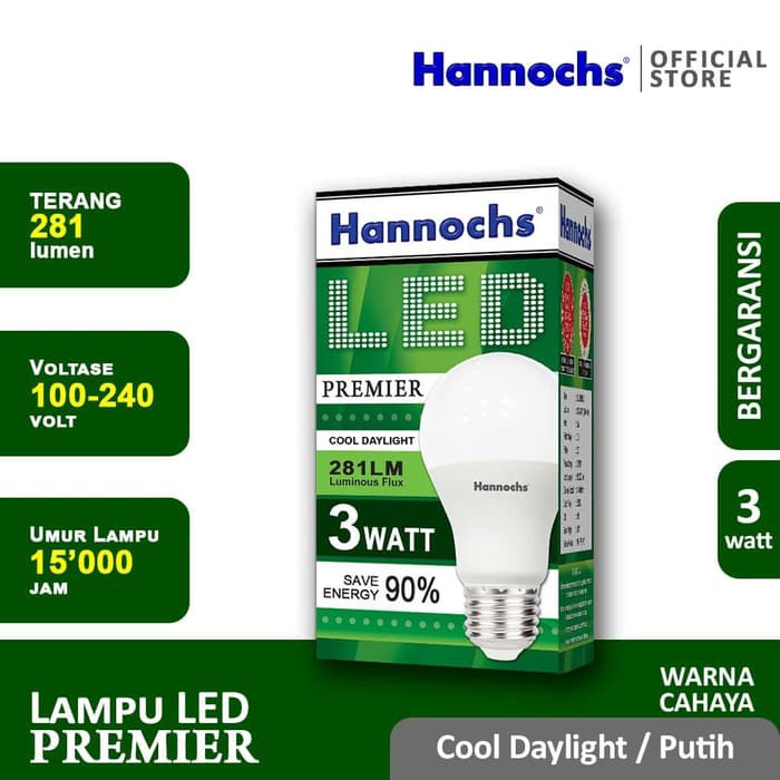 HANNOCHS Lampu LED Premier 3 Watt - Garansi 1 Tahun