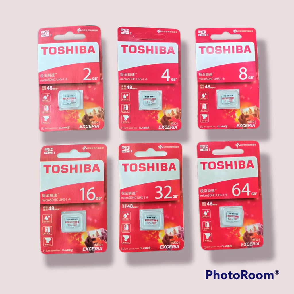 MEMORY TOSHIIBA MICRO SD  2 /4 / 8 / 16 / 32 / 64 GB