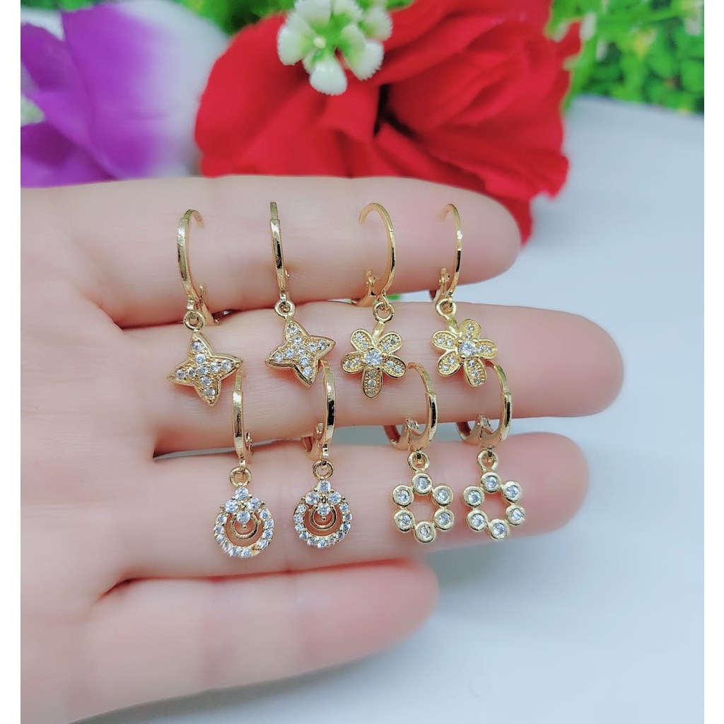 Anting xuping permata lapis emas perhiasan fashion a-h