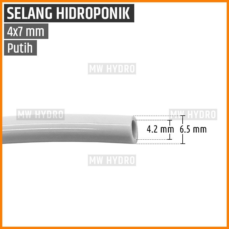 10 Mtr Selang PVC / PE 7 mm - Fertigasi / NFT / Hidroponik / Sprayer - White