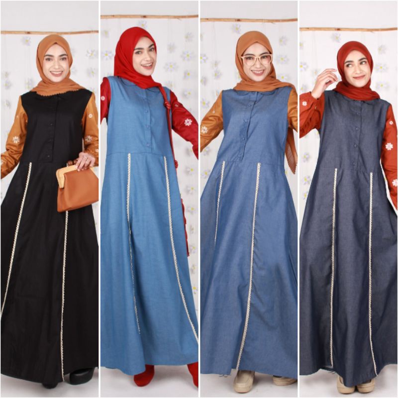 SALE Abaya soft jeans denim XS S M L XL Dannis Collection A220801 | 220801