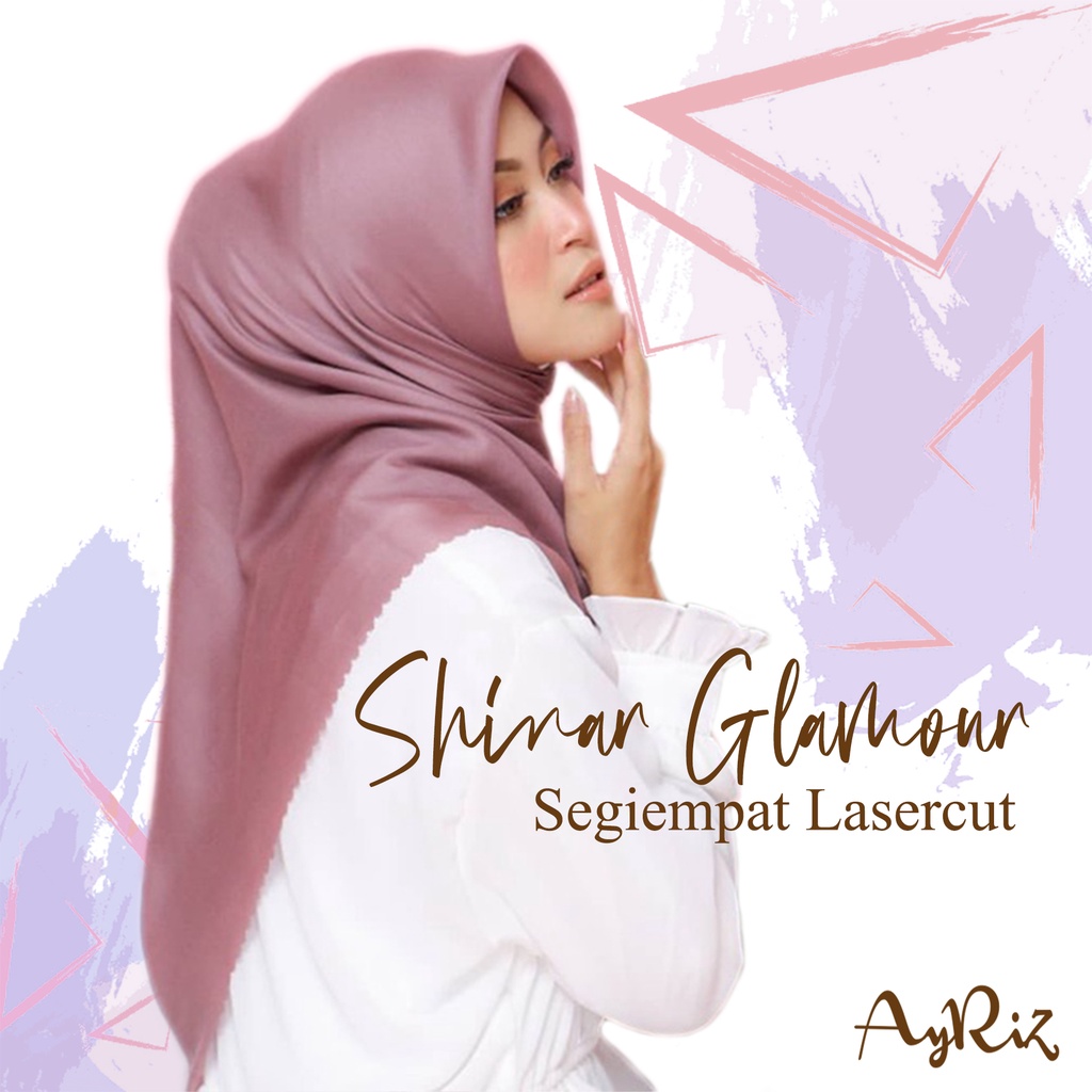 Shinar Glamour Glitter Hijab Segiempat Laser Cut/ Elegan Adem