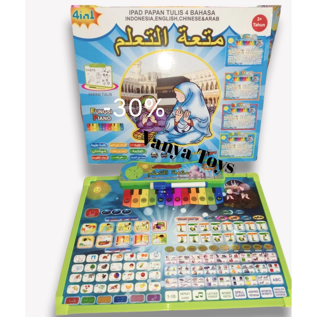 MAINAN EDUKASI IPAD PAPAN TULIS 4 BAHASA