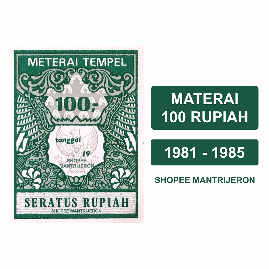 

Materai 100 Tahun 1981-1985 Meterai Tempel Seratus Rupiah Lama Kuno Jadul Asli Original Kantor Pos