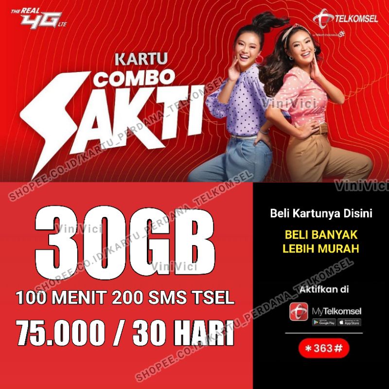KARTU SAKTI TELKOMSEL 30GB 24GB 20GB SAKTI COMBO AS LOOP SIMPATI TELKOMSEL KARTU PERDANA SAKTI
