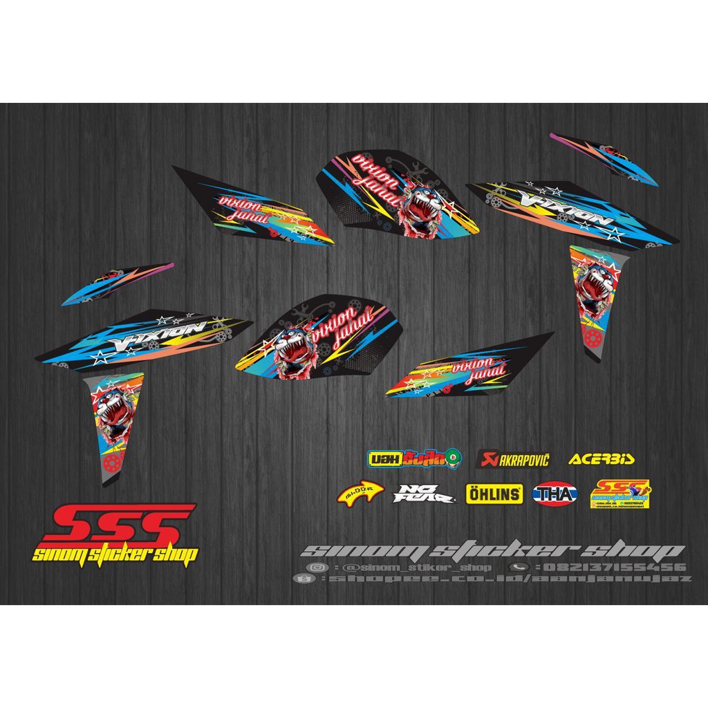 Stiker Striping NVA New Vixion Advance Doraemon Zombie