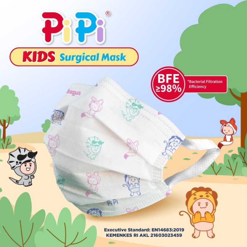 Bagus Pipi Kids Surgical Mask Earloop 3 Ply Masker Medis Anak - 5 Pcs