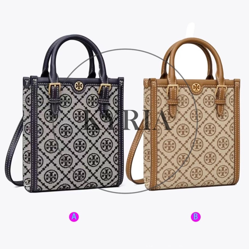 TAS WANITA SELEMAPANG BAHU TORY BURCH T - MONOGRAM JACQUARD MINI N/S TOTE (87146)