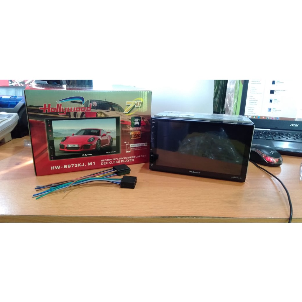 Head Unit 7 Inch Hollywood HW-6973 Deckless Mirrorlink Double Din