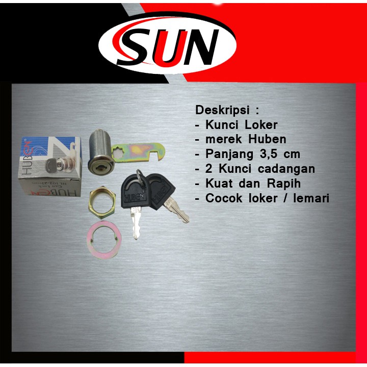 Kunci Lemari Loker Huben 25 Mm Kait