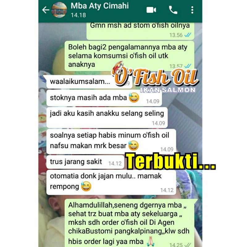 (ASLI ORIGINAL) O Fish Oil Minyak Ikan Salmon Penambah Nafsu Makan, Mencerdaskan, dan Menguatkan Imun Anak