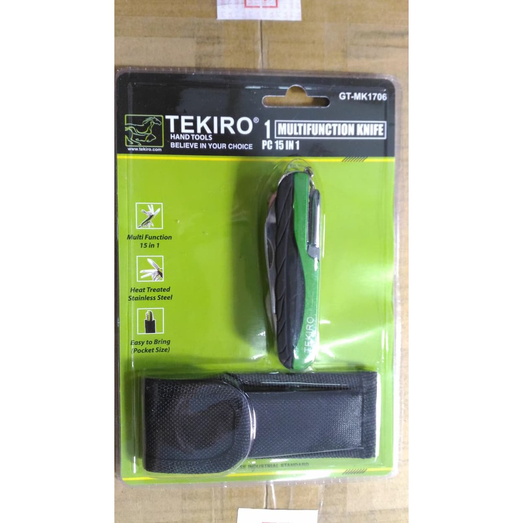 TEKIRO - PISAU LIPAT MULTIFUNGSI 15 IN 1 STAINLESS STEEL - ORIGINAL