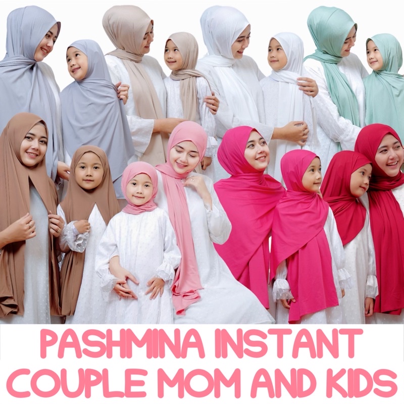 HIJAB COUPLE IBU &amp; ANAK / HIJAB COUPLE MOM &amp; KIDS / PASHMINA INSTANT COUPLE