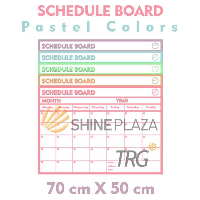 

[DISCOUNT DNW70] Schedule Board Pastel TRG - Papan Jadwal Papan Whiteboard Flexible TRG - Monthly Planner TRG Ready