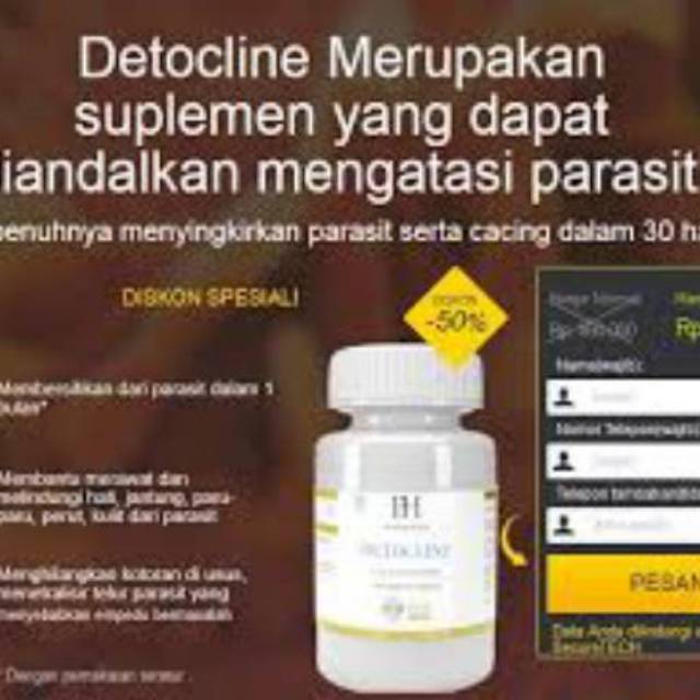 DETOCLINE PH Obat Herbal Utk Membunuh Cacing Parasit Dalam Tubuh